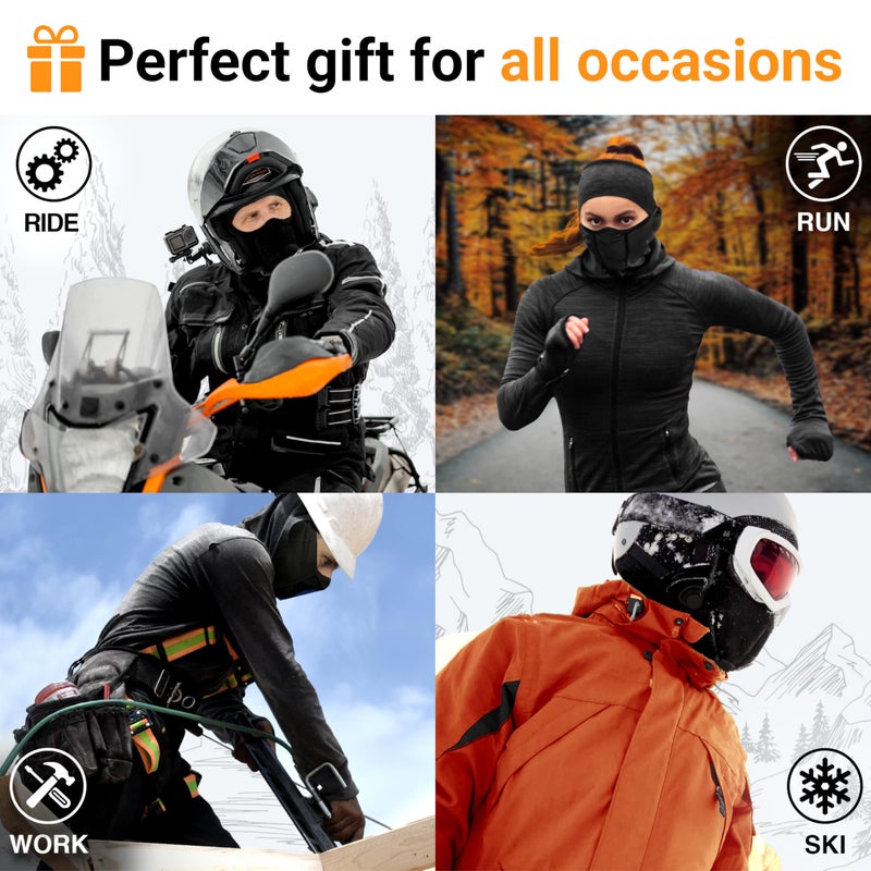 GearTOP Black Balaclava Ski Mask - Super Roubaix Moisture-Wicking Winter Mask for Men and Women for Skiing, Snowboard, Motorcycle, Face Mask for Cold Weather Baklava Masks, PasamontaÃ±as para el Frio - Image 4